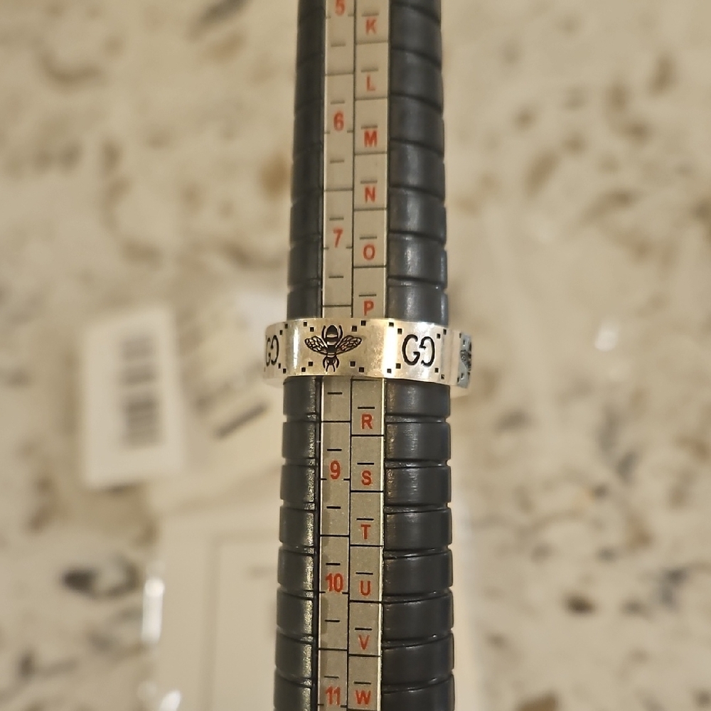 Gucci 925 Silver Band with Bee Design NEW With COA